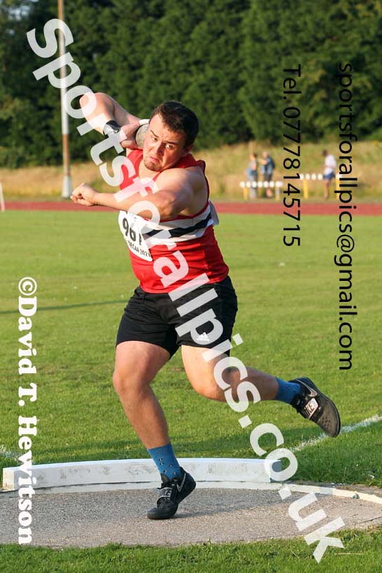 Shot putt, 2021 North East Grand Prix 5, Monkton, Wednesday, July 21st. Photo: David T. Hewitson/Sports for All Pics